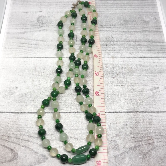 Vintage gemstone and glass bead statement necklace sterling silver 925 - Picture 6 of 9